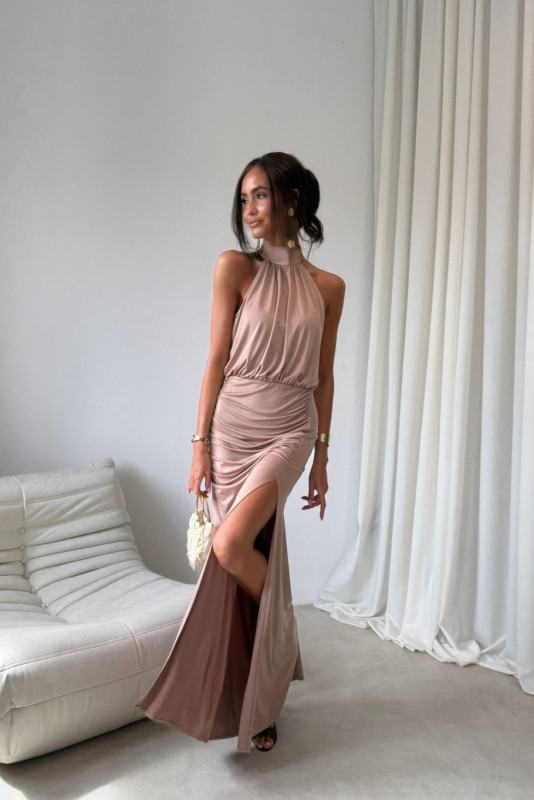 Rochie maxi în nuanță cappuccino