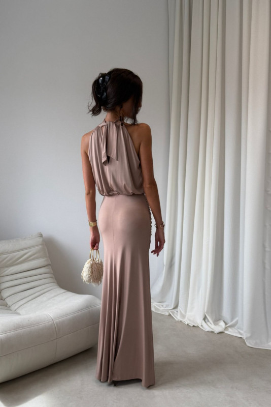 Rochie maxi în nuanță cappuccino