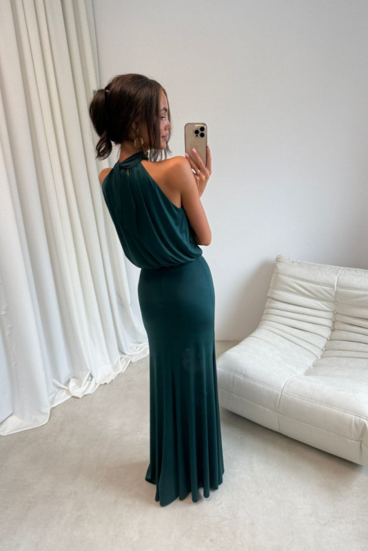 Rochie maxi în verde sticlă