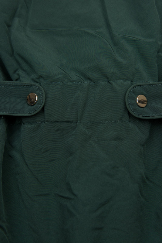 Parka de iarnă verde închis cu pluș maro