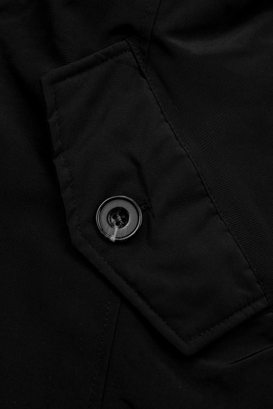 Parka neagră de toamnă/iarnă cu căptușeală detașabilă