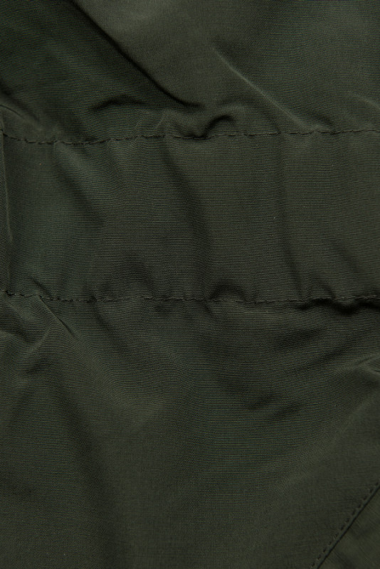Parka de iarnă kaki cu pluș maro