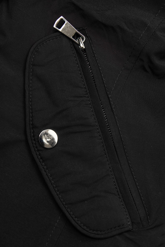 Parka de primăvară-toamnă reversibilă neagră