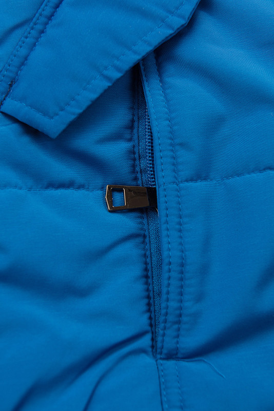 Geacă de iarnă albastru cobalt cu pluș gri