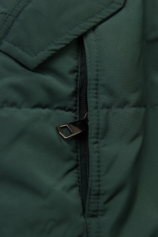 Geacă de iarnă verde închis cu pluș gri