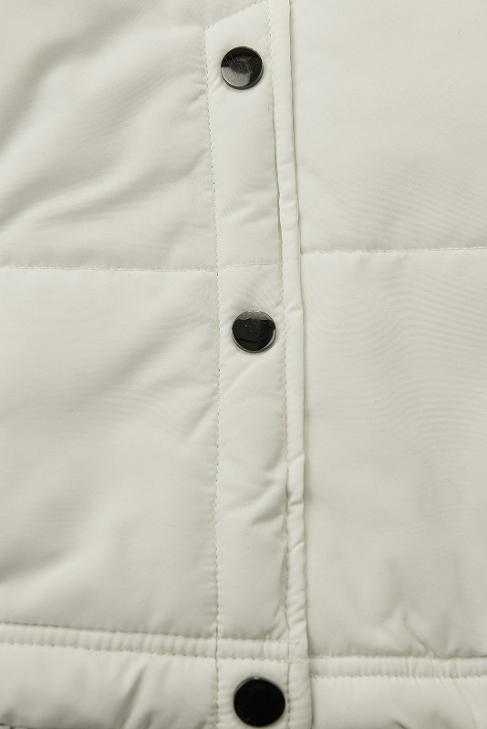 Geacă de iarnă alb crem cu pluș gri