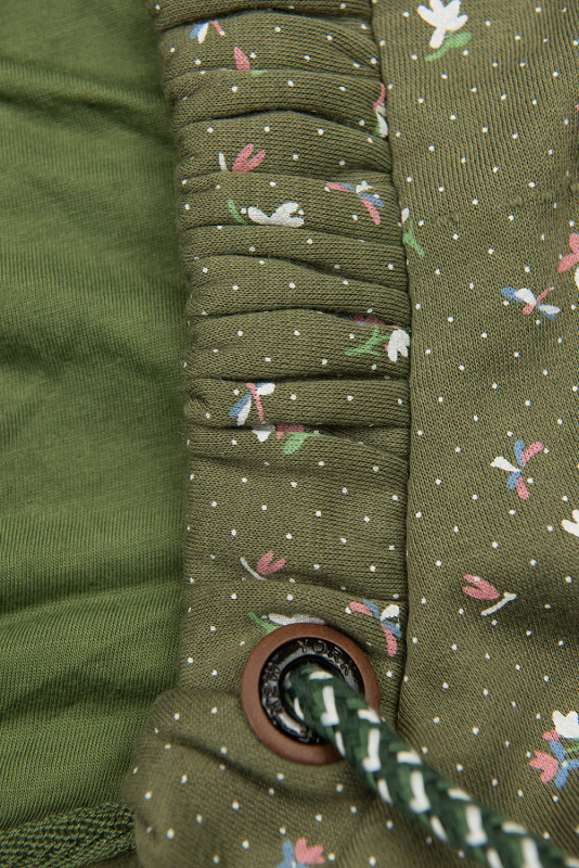 Hanorac kaki cu model floral