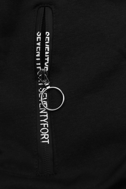 Hanorac negru cu design sportiv