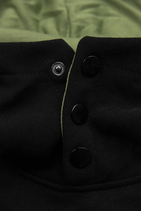 Hanorac prelungit negru/kaki