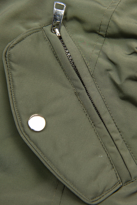 Parka de primăvară-toamnă reversibilă kaki/negru
