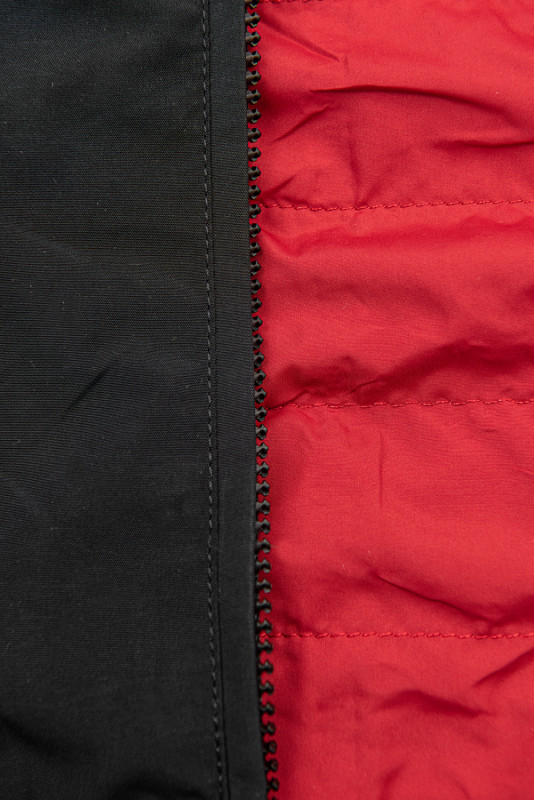 Parka ușoară de tranziție reversibilă negru/roșu