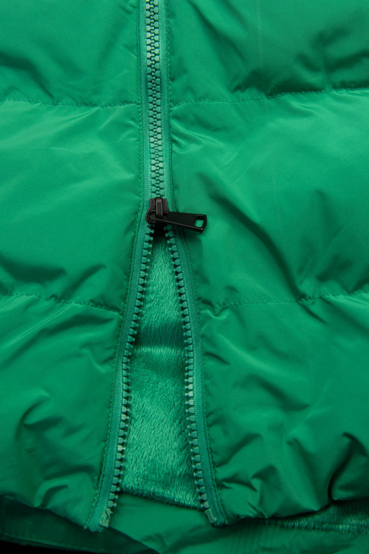 Vestă lungă matlasată verde
