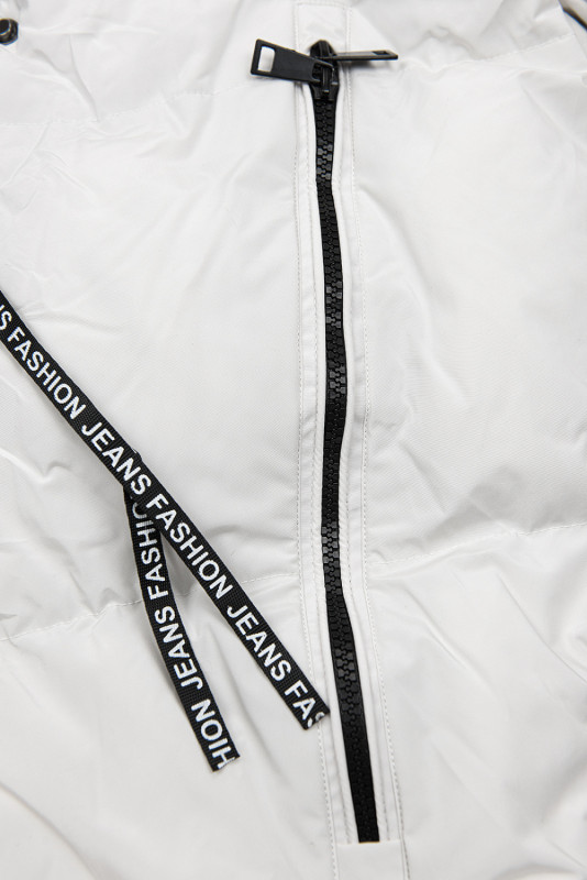 Geacă lungă albă de iarnă