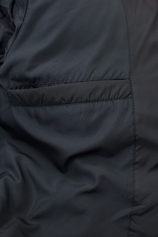 Jachetă lungă de iarnă bluemarin cu blană