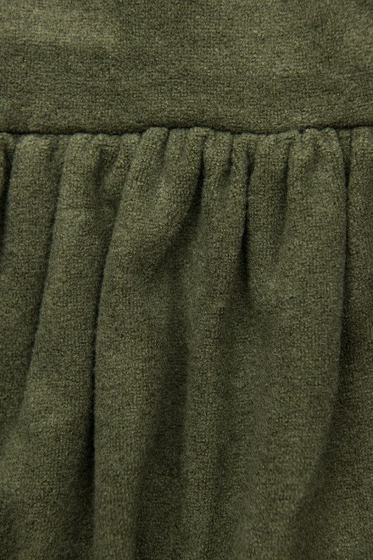 Rochie scurtă verde army cu dantelă