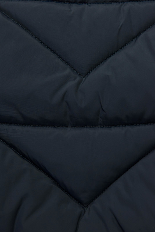 Geacă elegantă de iarnă cu blană, albastru închis