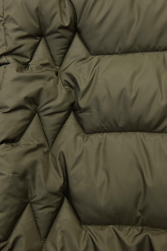 Geacă elegantă de iarnă cu blană, khaki