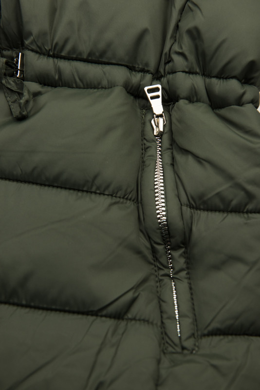 Parka de iarnă reversibilă kaki/verde