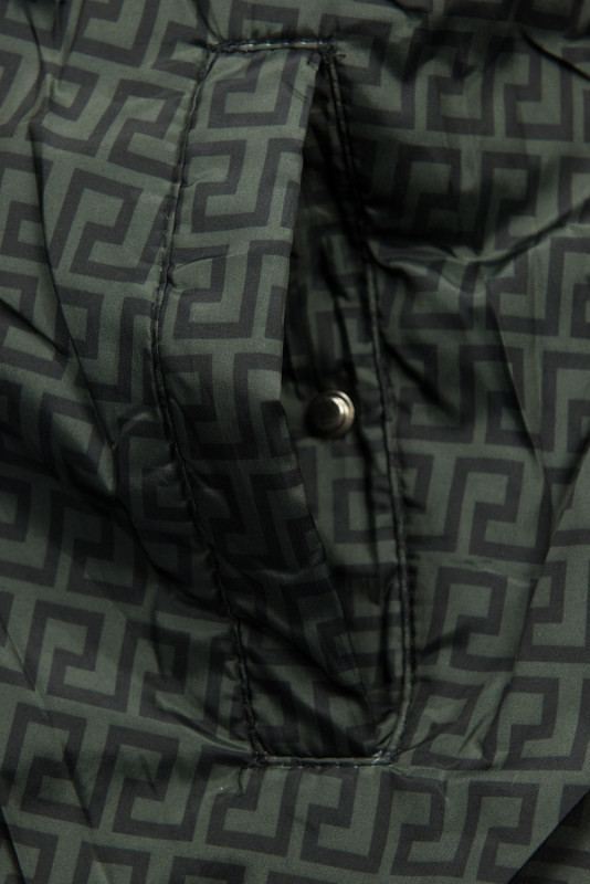 Parka de iarnă reversibilă kaki/verde