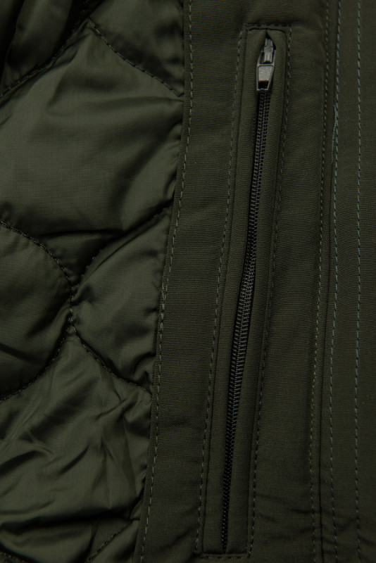 Parka de tranziție îmblănită kaki