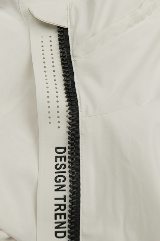 Geacă de tranziție pentru damă cu glugă - Ecru