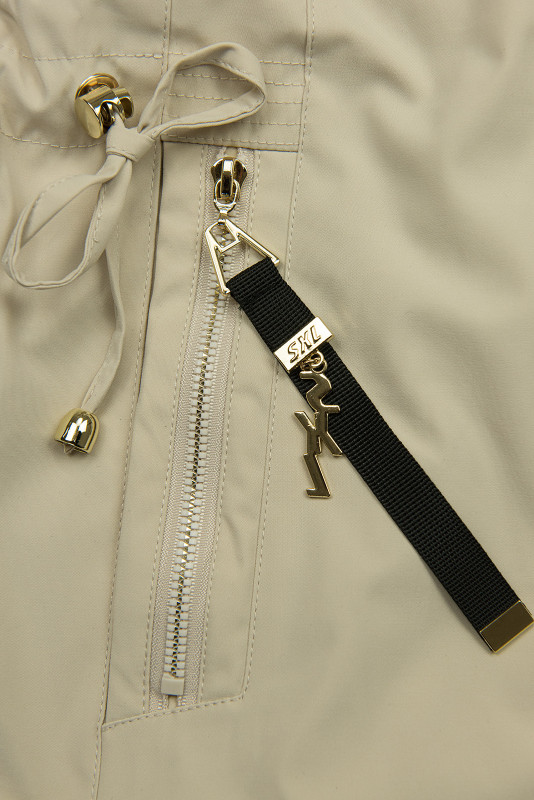 Parka pentru damă cu detalii aurii bej