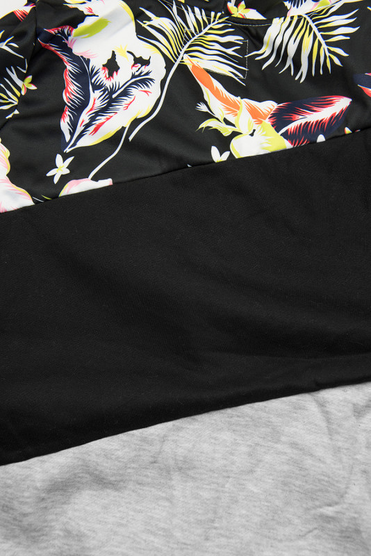 Hanorac floral gri/negru