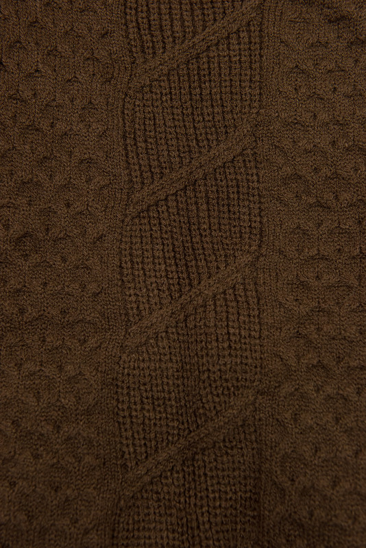 Geacă de tranziție pentru damă cu mâneci tricotate maro