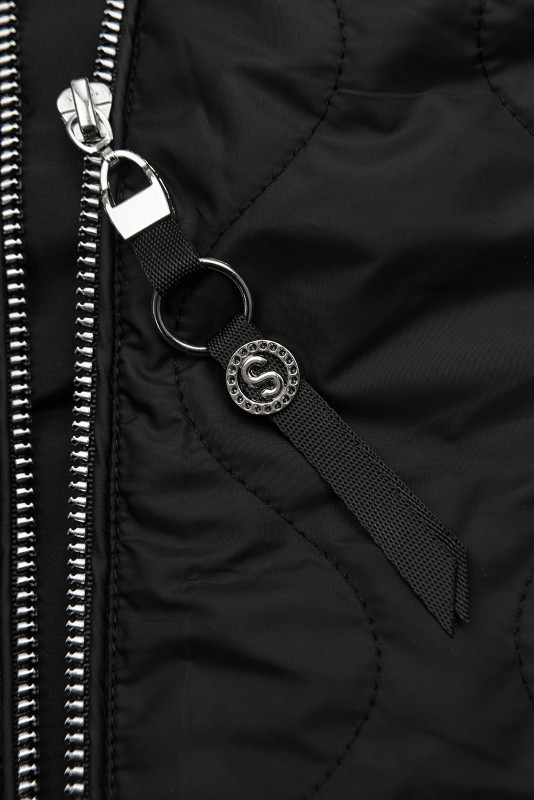 Geacă de tranziție pentru damă cu mâneci tricotate neagră