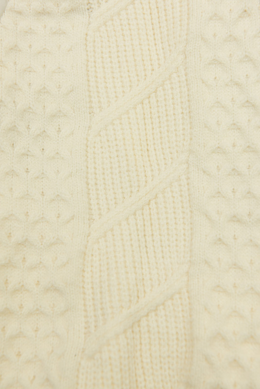 Geacă de tranziție pentru damă cu mâneci tricotate ecru