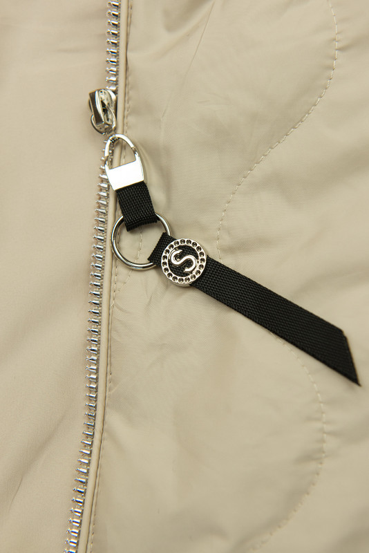 Geacă de tranziție pentru damă cu mâneci tricotate bej