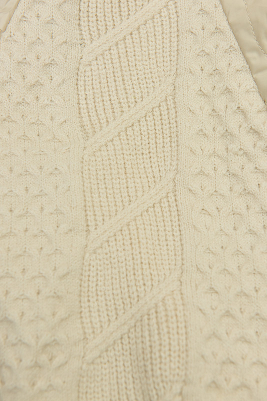 Geacă de tranziție pentru damă cu mâneci tricotate bej