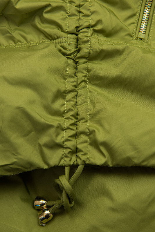 Vestă matlasată pentru damă cu glugă detașabilă verde