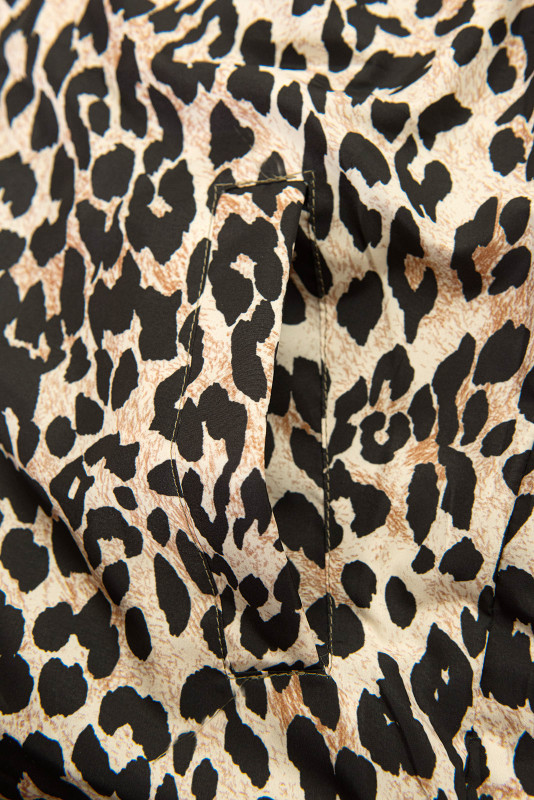 Vestă reversibilă cu imprimeu leopard, neagră