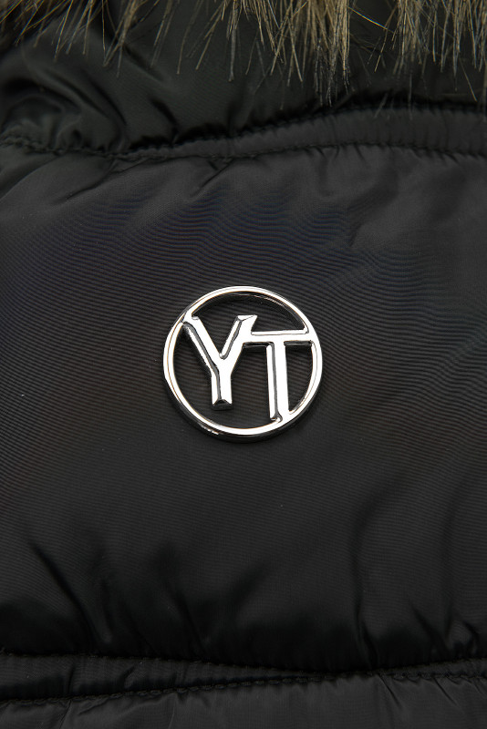 Geacă de iarnă cu curea neagră