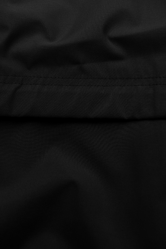 Parka neagră de primăvară cu glugă mare