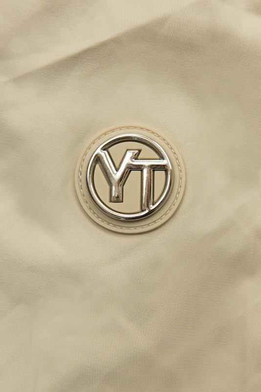 Parka de primăvară cu glugă mare bej