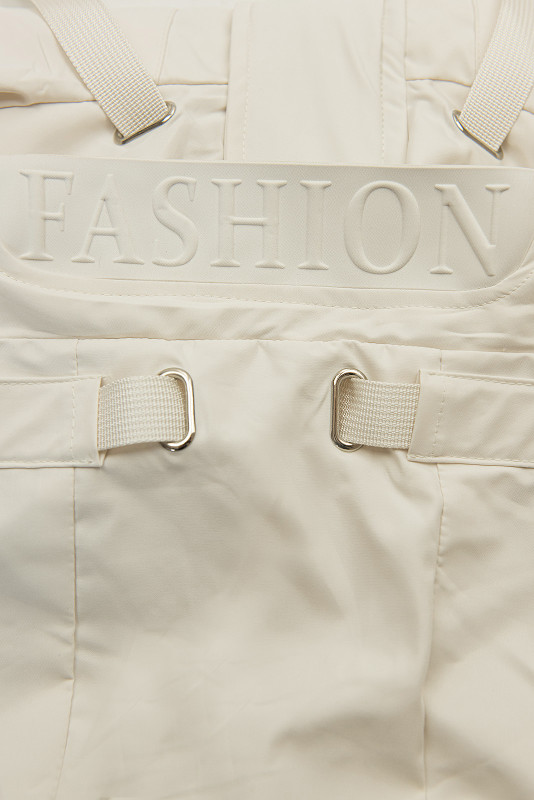 Parka ecru de primăvară cu glugă mare