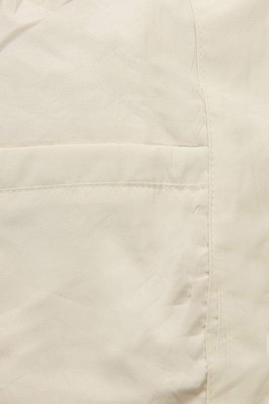 Parka ecru de primăvară cu glugă mare