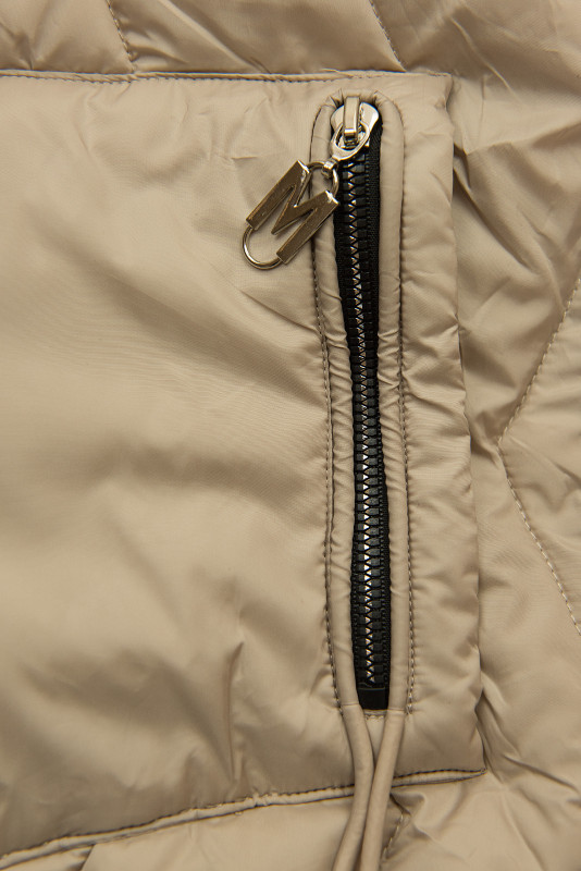 Geacă de damă reversibilă cu glugă bej