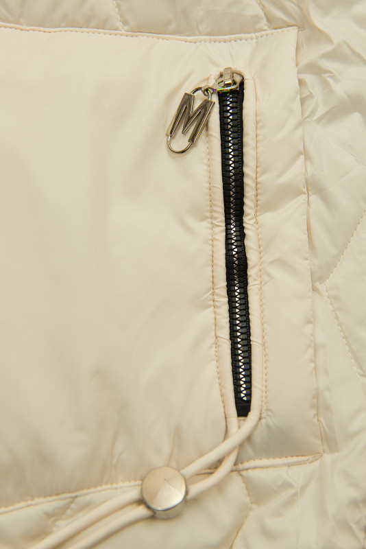 Geacă de damă reversibilă cu glugă ecru/bej