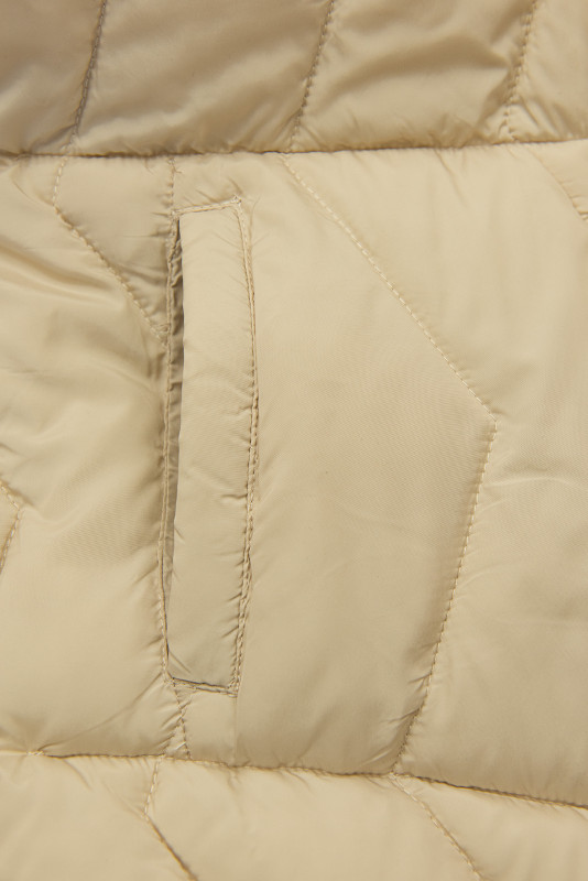 Geacă de damă reversibilă cu glugă ecru/bej