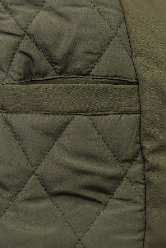 Geacă de iarnă tip parka cu cordon în talie army