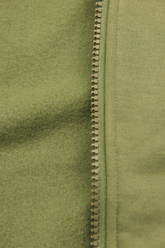Hanorac prelungit verde army cu glugă matlasată
