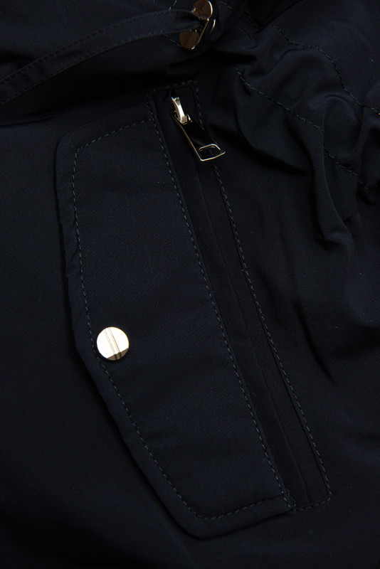 Parka reversibilă de tranziție cu glugă albastru/galben