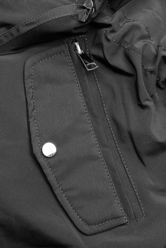 Parka reversibilă de tranziție cu glugă gri deschis/nisip