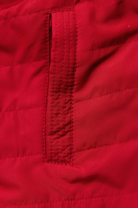 Parka reversibilă de tranziție cu glugă albastru/roșu