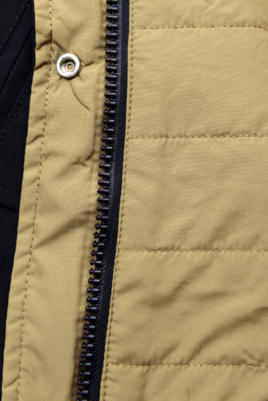 Parka reversibilă de tranziție cu glugă gri deschis/nisip