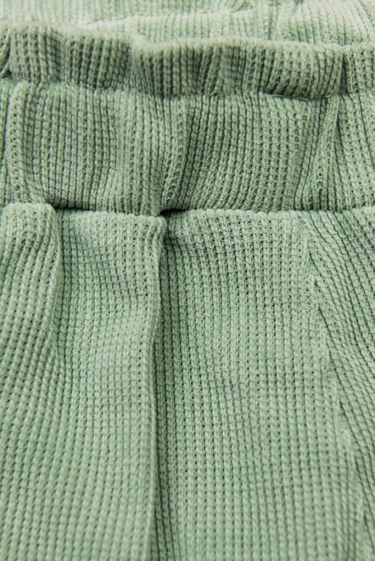 Pantaloni verde deschis casual cu elastic în talie