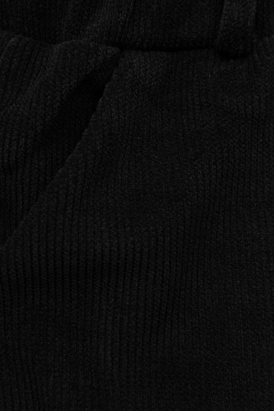 Pantaloni negri casual cu elastic în talie